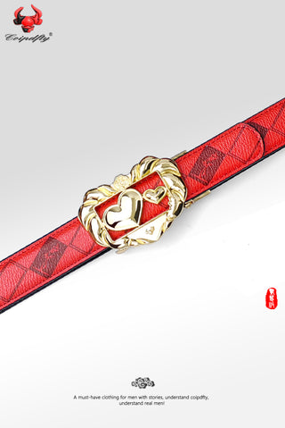 [ 278 ] [ 2 ] Elegant Edition: Red Checkered Ladies Belt