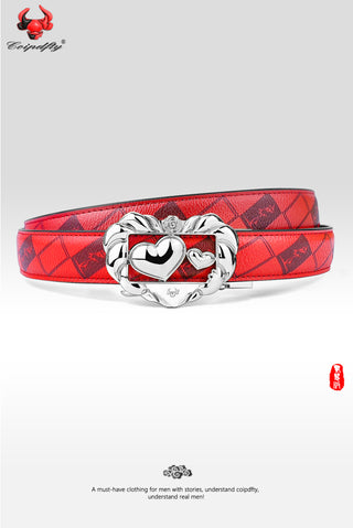 [ 278 ] [ 2 ] Elegant Edition: Red Checkered Ladies Belt