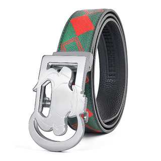 [ 10 ] Insight Edition: Green and Red Plaid Leather Belt