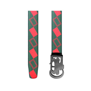 [ 10 ] Insight Edition: Green and Red Plaid Leather Belt