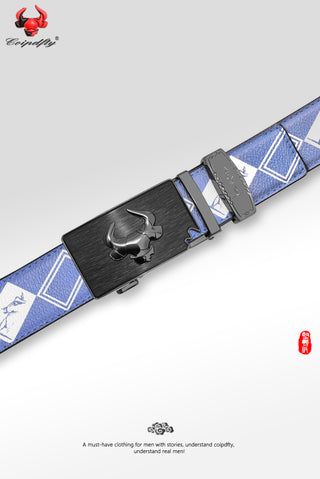 [ 132 ] Tenacity Series: Dark Blue Plaid Belt