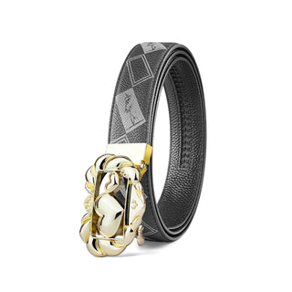 [ 278 ] [ 1 ] Elegant Edition: Black Checkered Ladies Belt