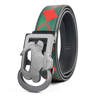 [ 10 ] Insight Edition: Green and Red Plaid Leather Belt