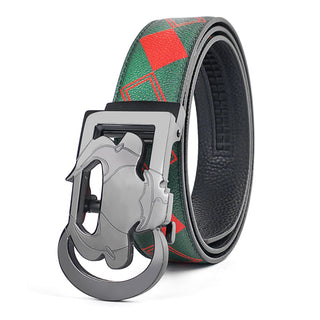 [ 10 ] Insight Edition: Green and Red Plaid Leather Belt