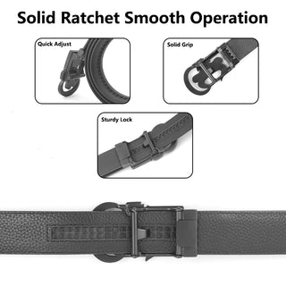 [ 7 ] Insight Edition: Black and Grey Plain Plaid Leather Belt