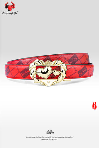 [ 278 ] [ 2 ] Elegant Edition: Red Checkered Ladies Belt