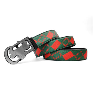 [ 10 ] Insight Edition: Green and Red Plaid Leather Belt