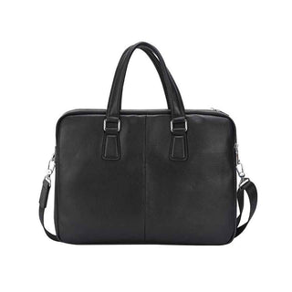 Black Soft Genuine Leather Business Bag Slim Handbag Shoulder Bag Genuine Leather Briefcase Laptop Bag for Men