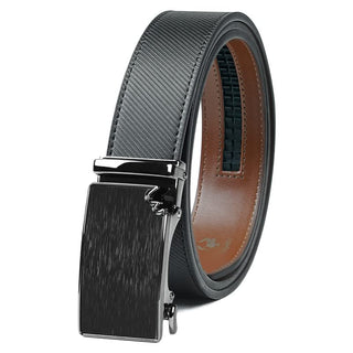 Men's Genuine Leather Ratchet Belt with Adjustable Sliding Buckle by MrBullock