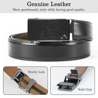 Black Buckle Belt, Two-Layer Cowhide, Cowhide Belt, Genuine Leather Belt