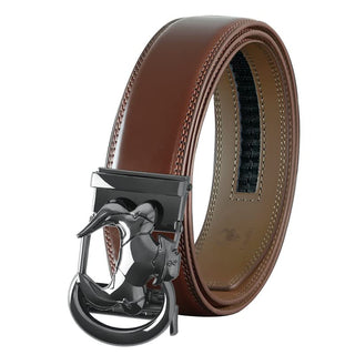 Men's Brown Leather Slide Ratchet Belt.