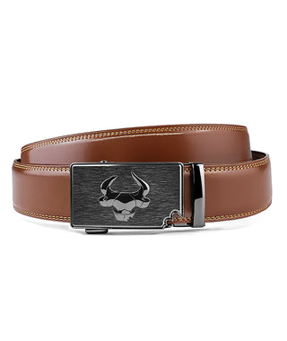 Men's Black Leather Belt with Automatic Buckle