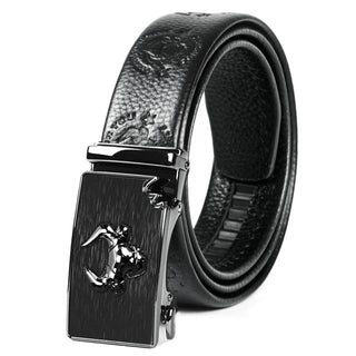 Top Layer Cowhide, Men's Casual Adjustable Slide Belt with Real Leather,