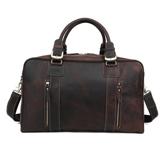 Crazy Horse Leather Mens Travel Bag Custom Men Large Capacity Leather Duffel Bag