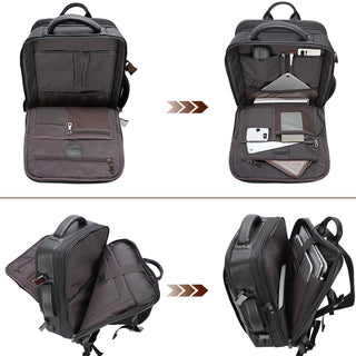 COIPDFTY Luxury New Arrival Fashion Black Large Capacity USB Travel Briefcase Convertible Genuine Leather Backpack For Man