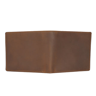 Hot Selling OEM Genuine cow leather Short wallet Durable Dark Brown Leather Wallet For Men