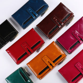 Luxury Women Genuine Leather Lady Purse Multiple Card Organizer Travel Clutch Long Wallet For Lady