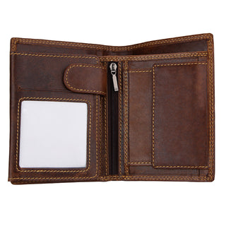 Vintage Man RFID Blocking Large Capacity Heavy Duty Multi Card Full Grain Leather Wallet With Coin Pocket