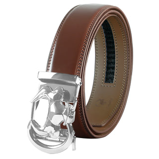 Men's Brown Leather Slide Ratchet Belt.