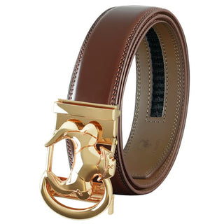 Men's Brown Leather Slide Ratchet Belt.