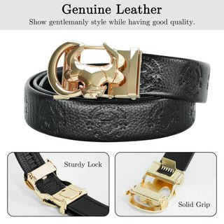 Western Cowboy Style Buckle，Full Grain Leather Belt for Men